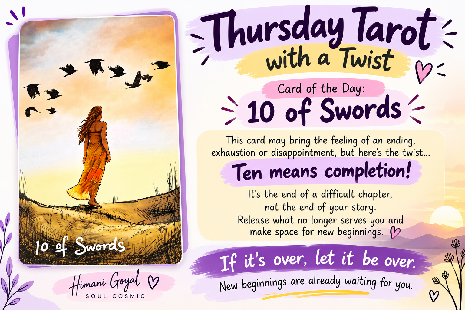 🔮 Thursday Tarot with a Twist-  Card of the Day: 10 of Swords