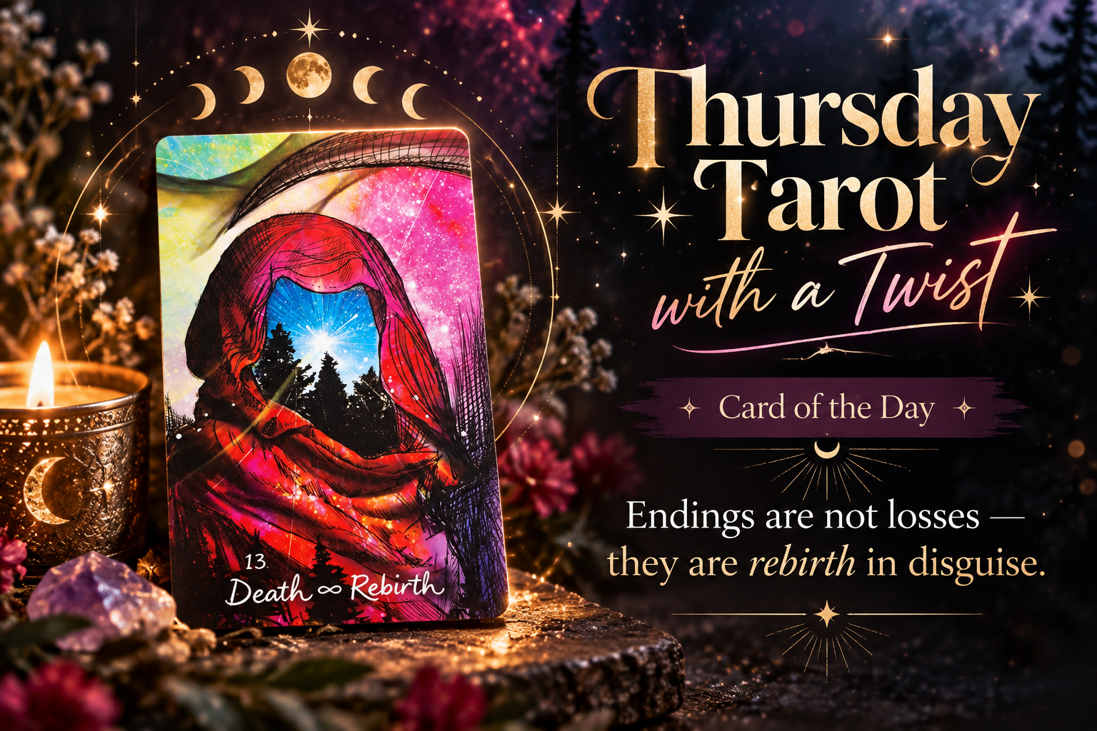 ✨ Thursday Tarot with a Twist ✨🃏 Card of the Day: Death ∞ Rebirth — XIII