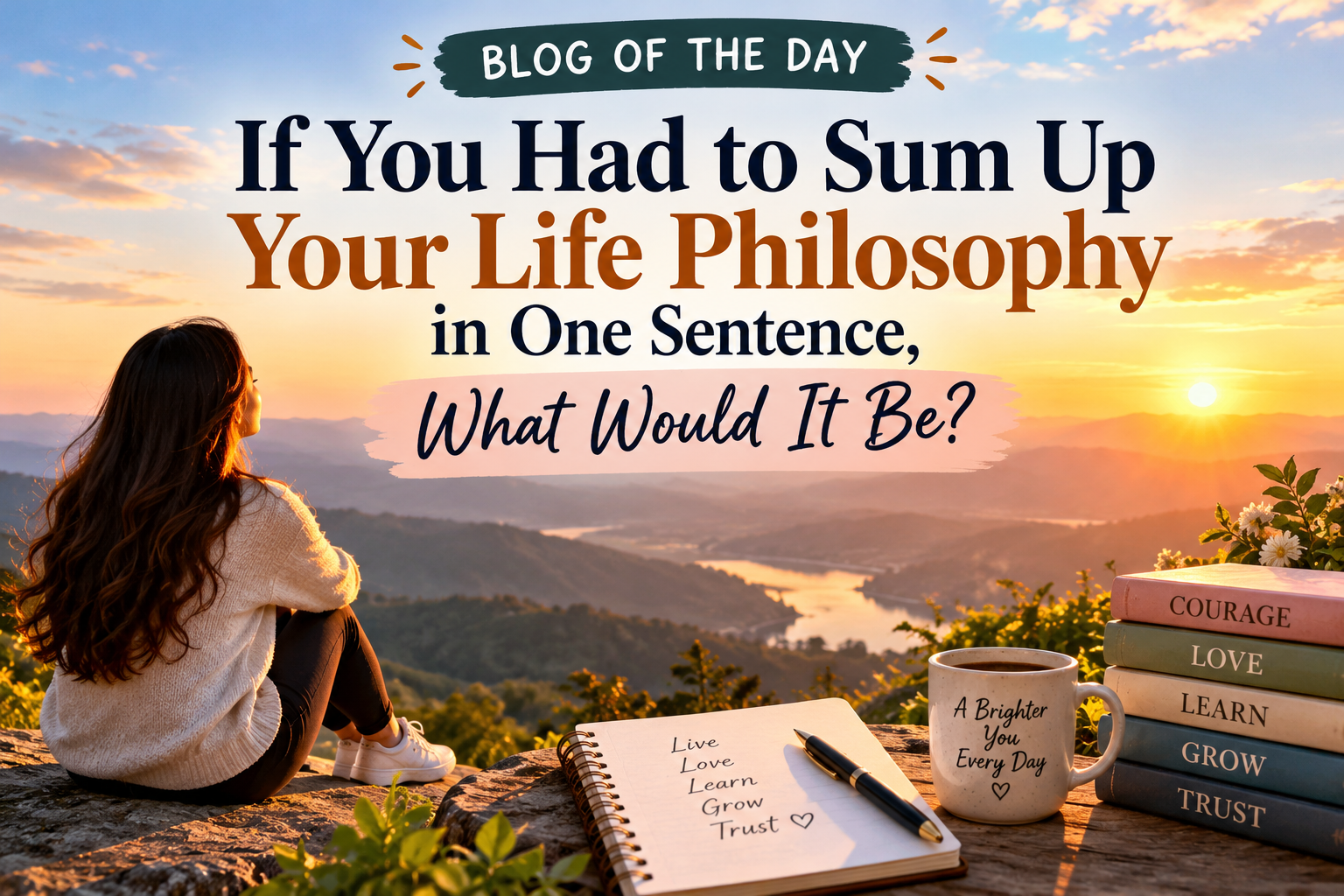 If you had to sum up your life philosophy in one sentence, what would it be?